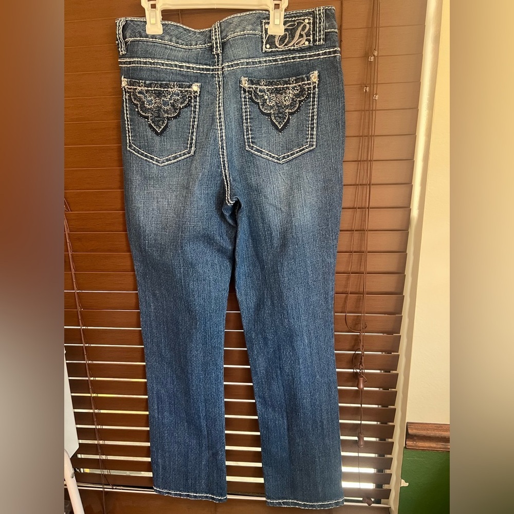 Code Bleu Dark Blue Straight Leg Jeans - Picture 3 of 4
